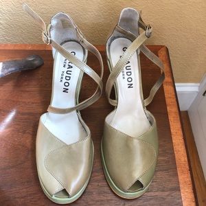 Giraudon NY leather platform wedge, 8.5